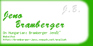 jeno bramberger business card